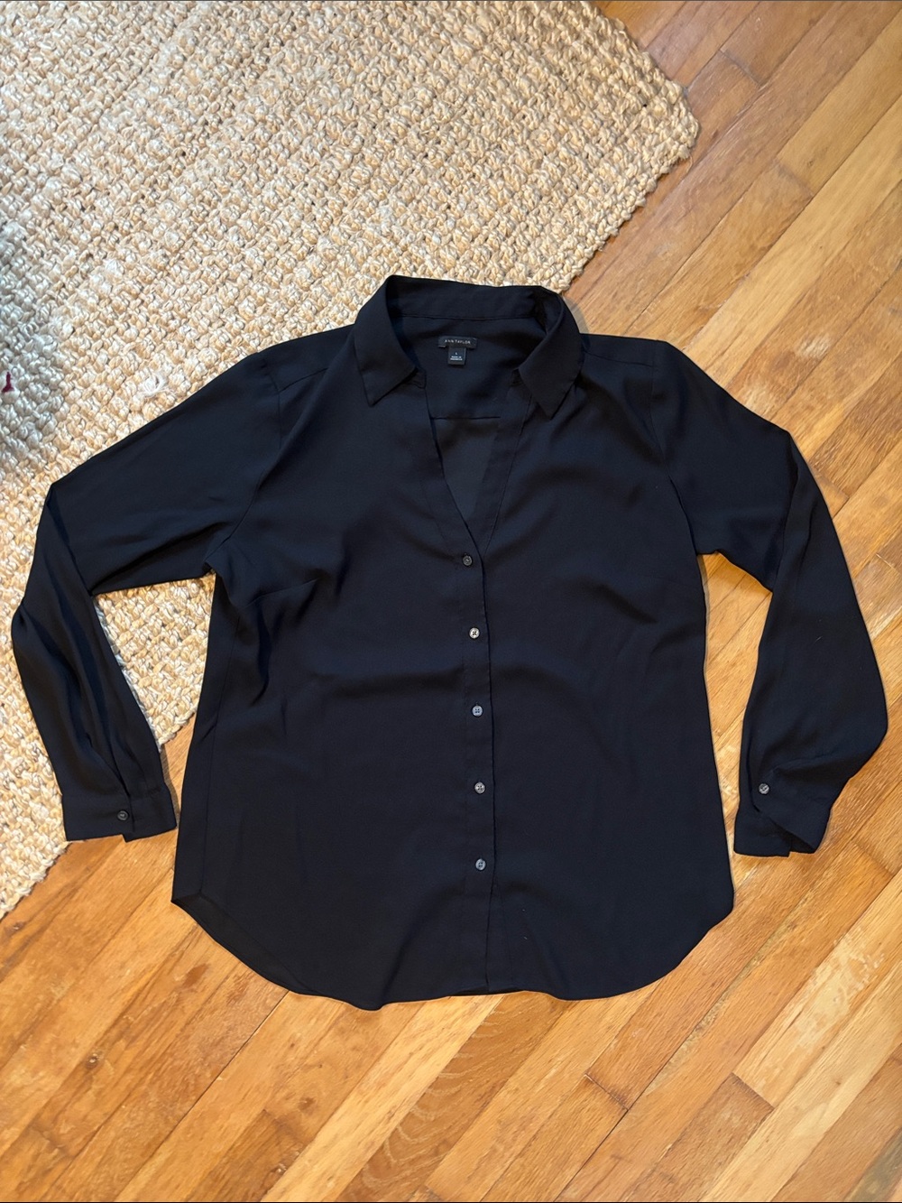 Ann Taylor Black Essential Perfect Shirt